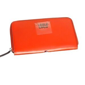 LOULU BIFOLD ZIPPER POCKET RED LEATHER WALLET